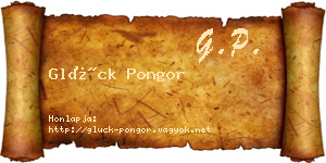 Glück Pongor névjegykártya